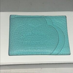 Tiffany & Co. Turquoise Leather Card Holder
